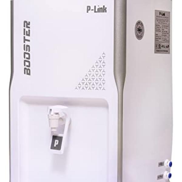 P-Link Booster Water Purifier | RO + UV In Tank + Copper + Alkaline White and black